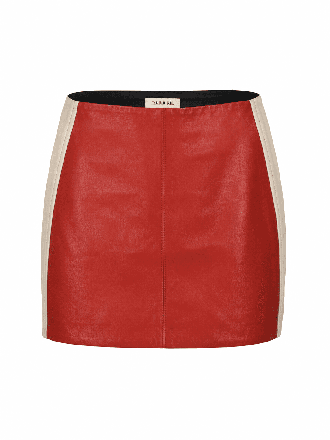 Colour-Block Leather Mini Skirt
