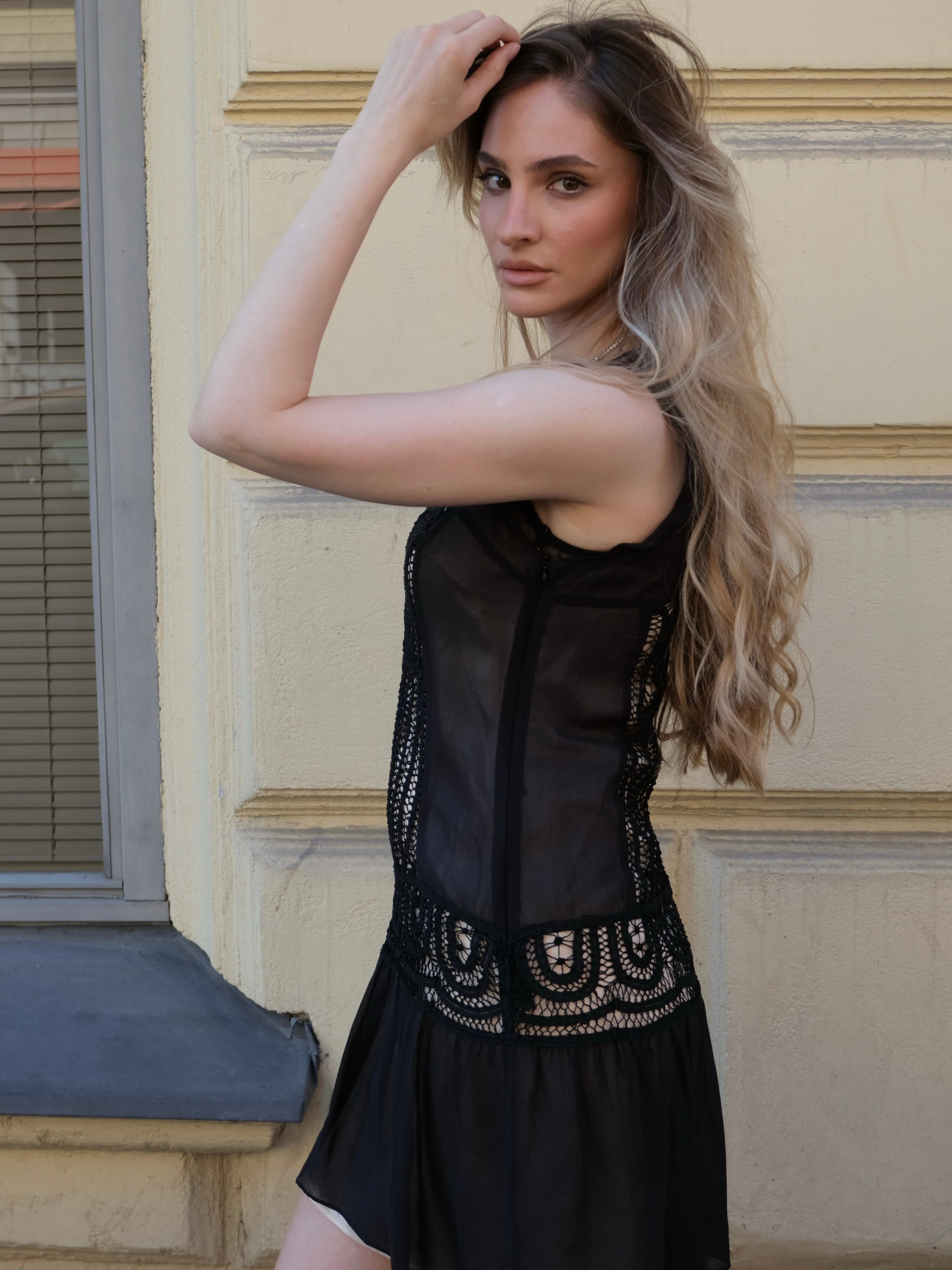 Silk Blend Lace Dress